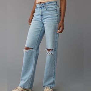 AE Strigid Ripped High-Waisted Stovepipe Jeans